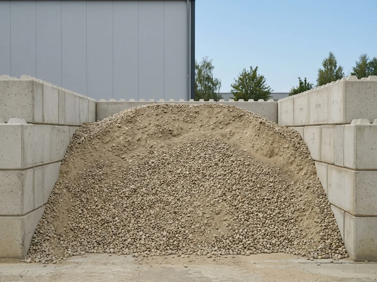 Betonkies 0/16 in der Betonbox am Lagerplatz von BBV König