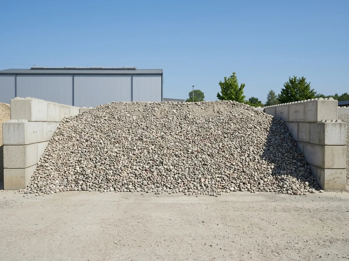 Waschkies 16/32 in der Betonbox am Lagerplatz von BBV König